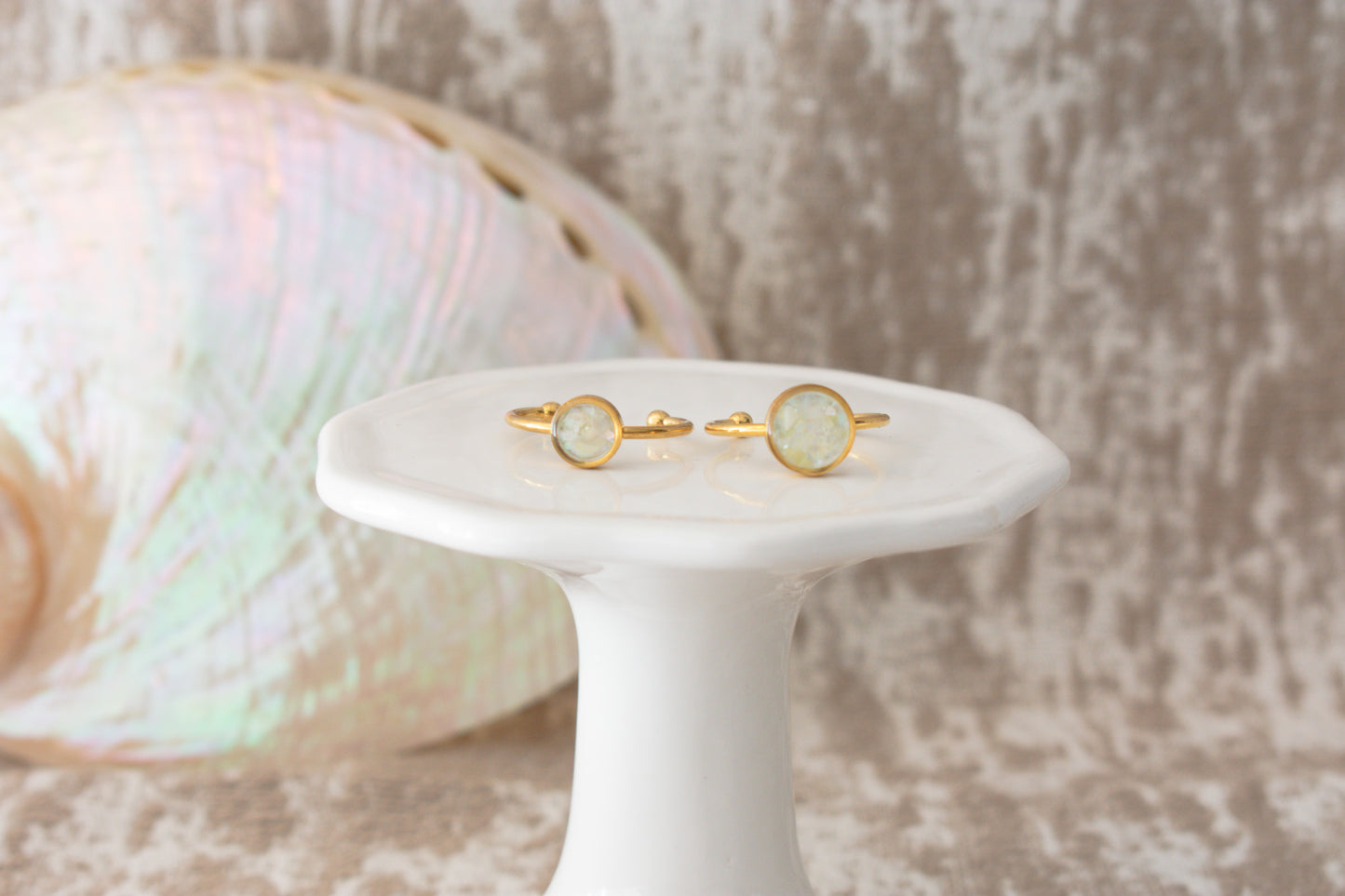 Crushed Shell Ring in Gold