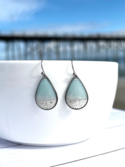 Light Blue Teardrop Wave Dangle