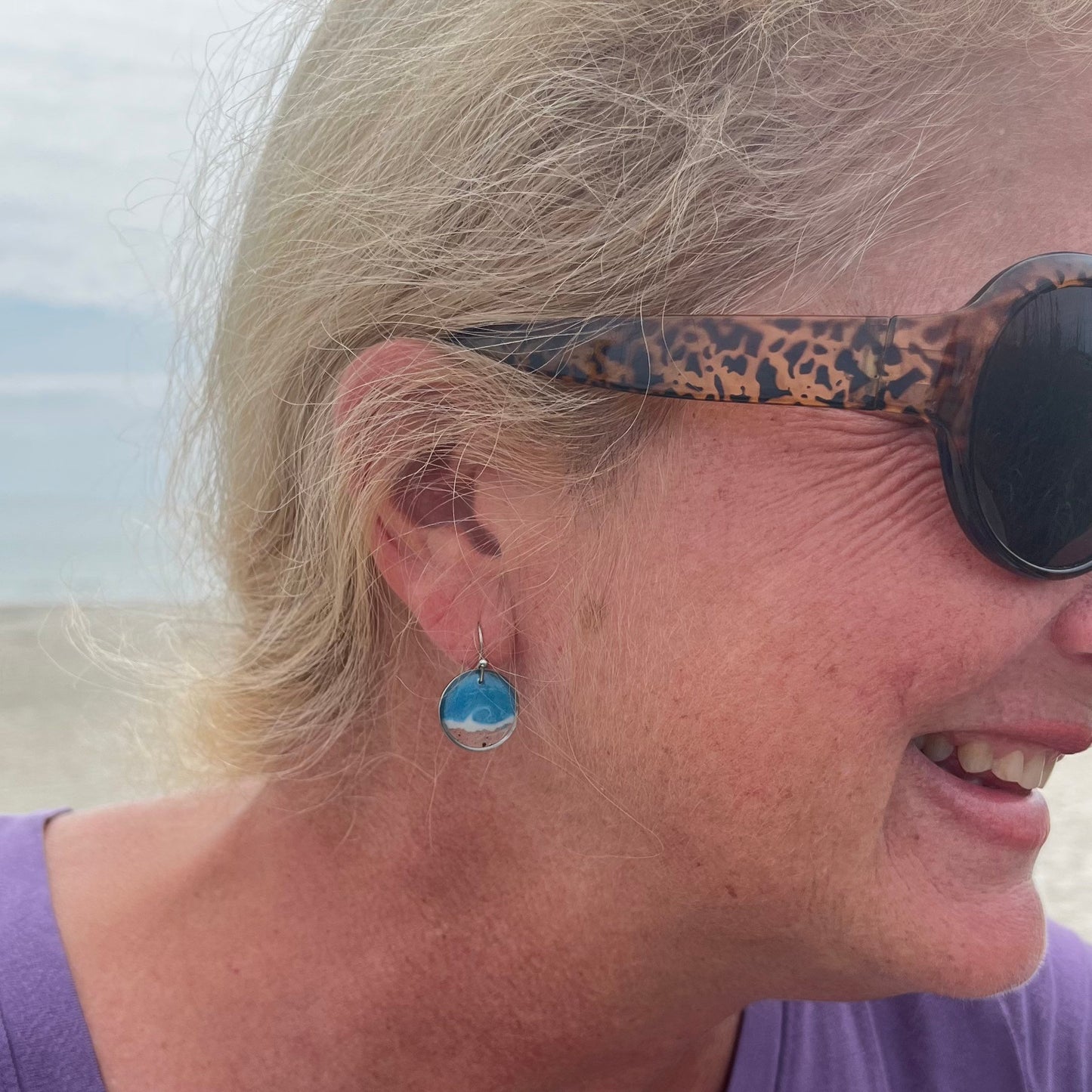 Circle Wave Dangles in Silver