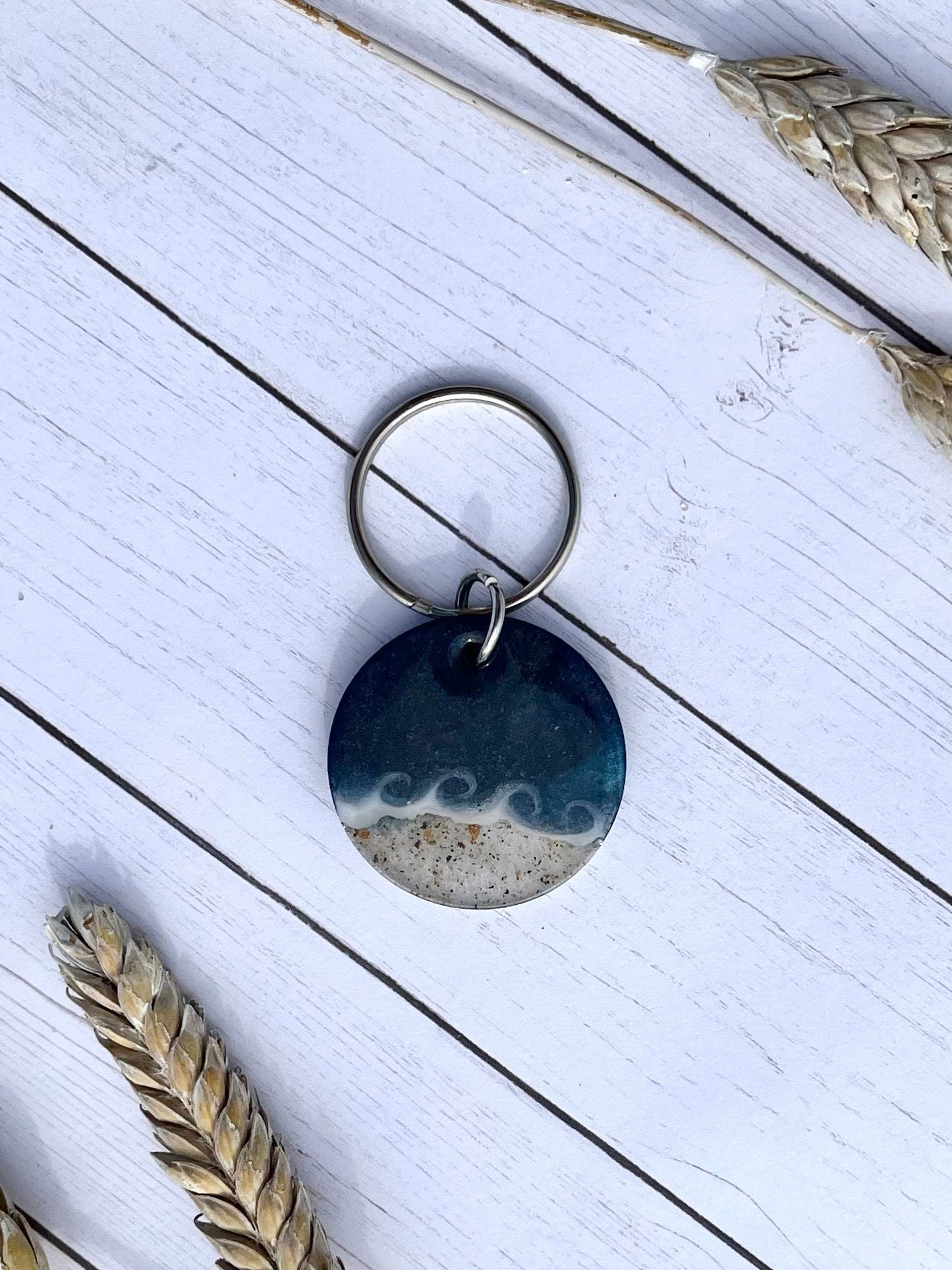 Navy Wave Keychain