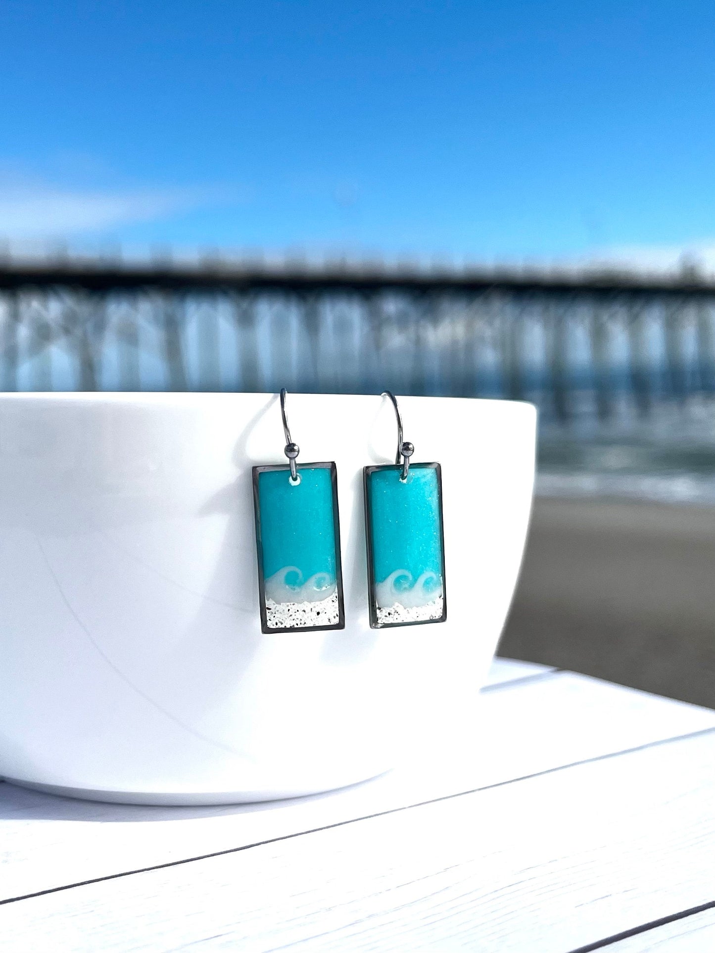 Rectangle Wave Dangle in Silver