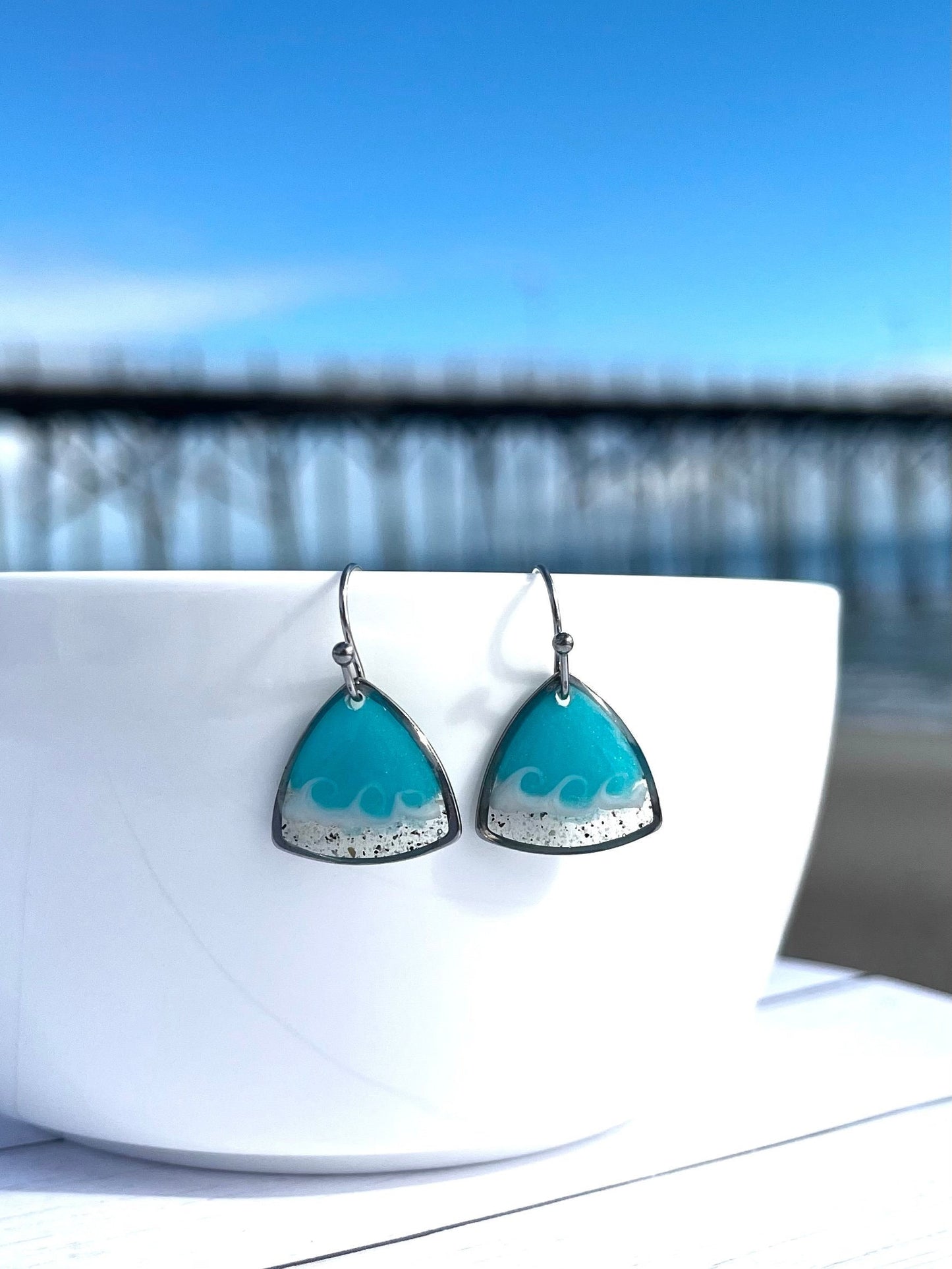 Triangle Wave Dangle in Silver