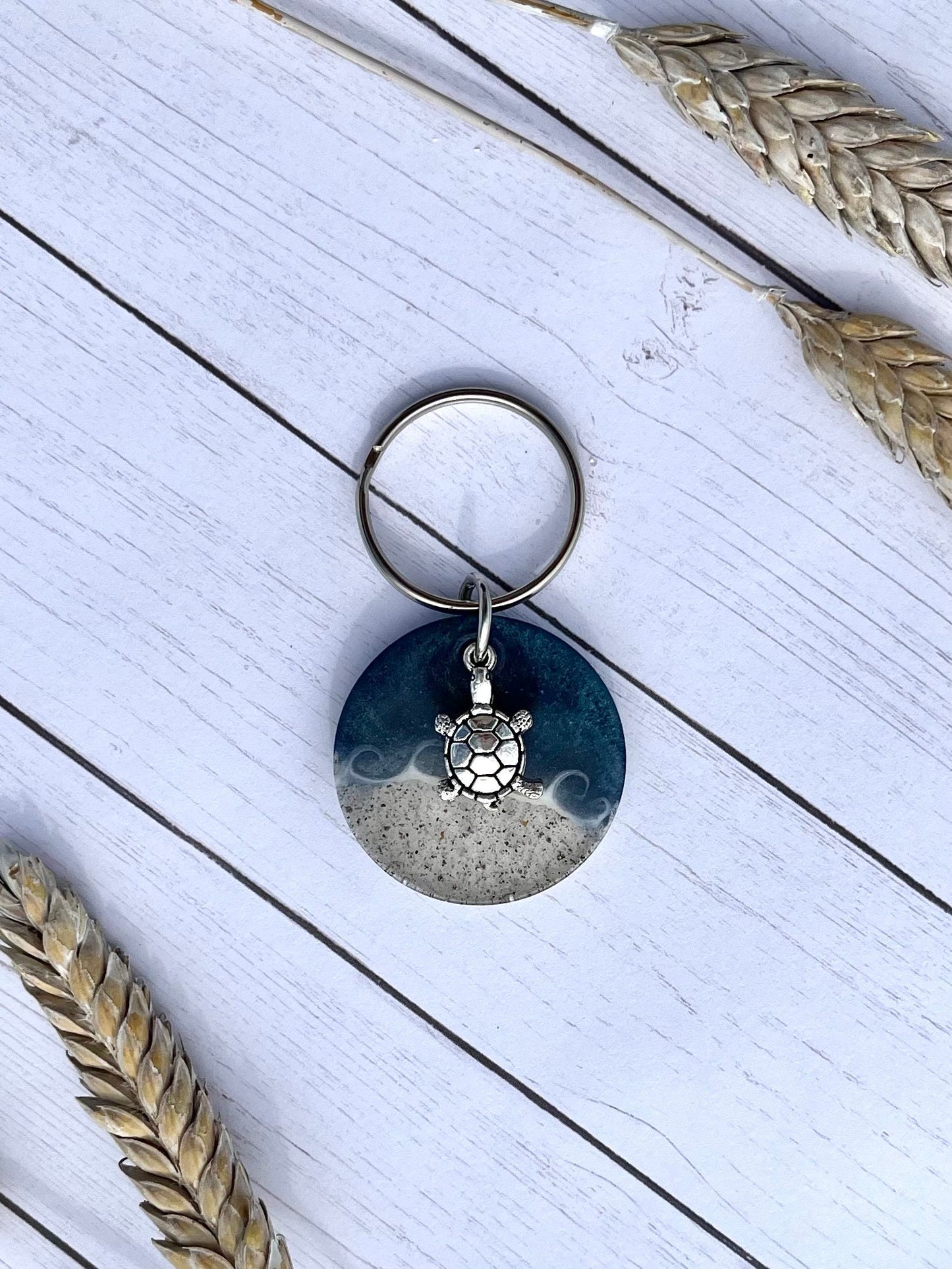 Navy Wave Keychain