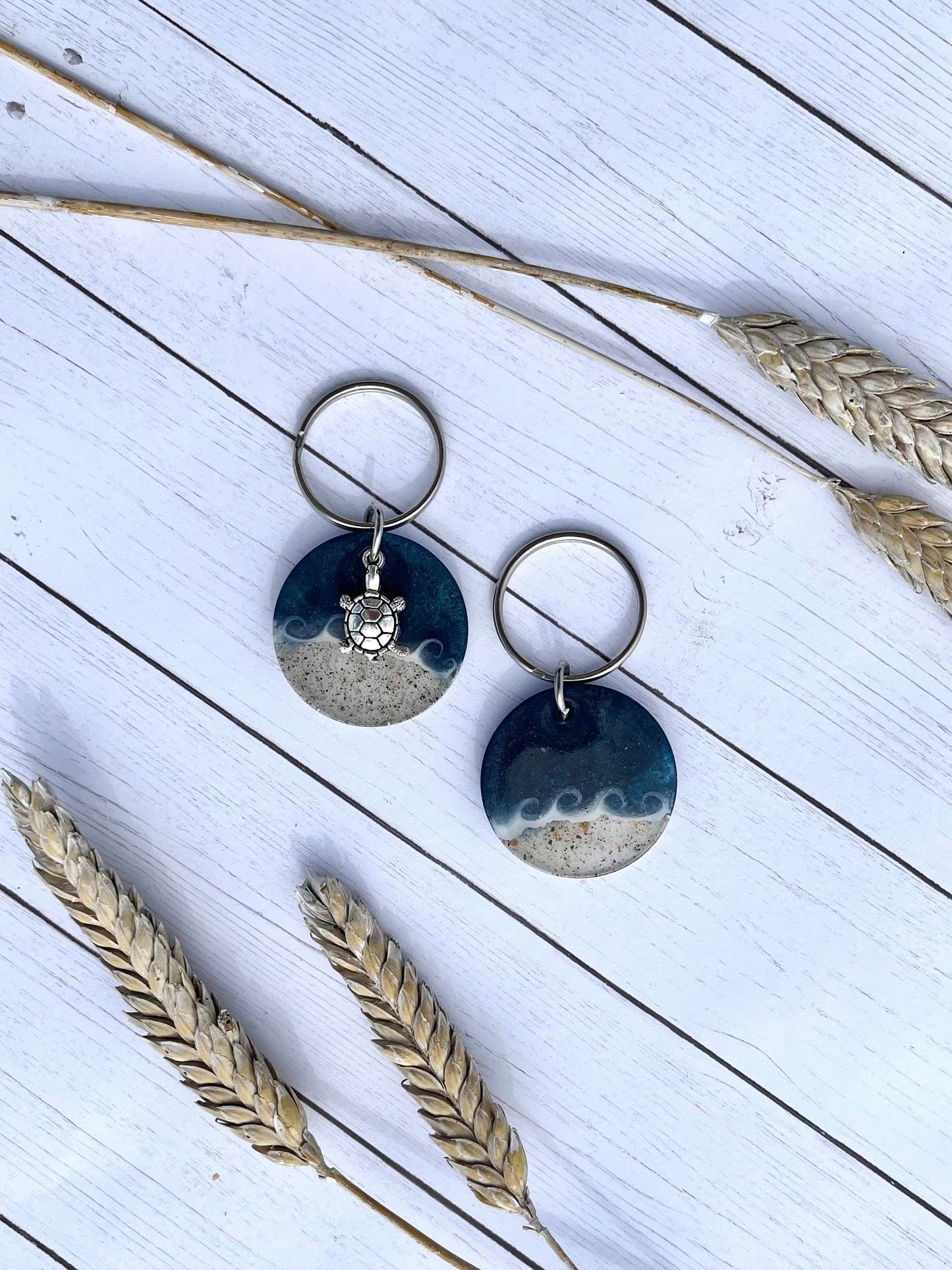 Navy Wave Keychain