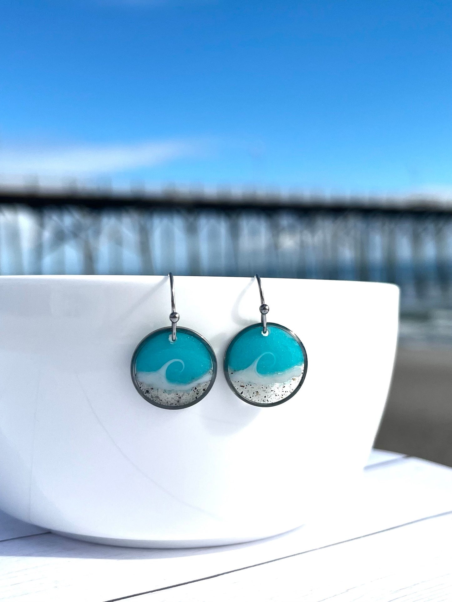 Circle Wave Dangles in Silver