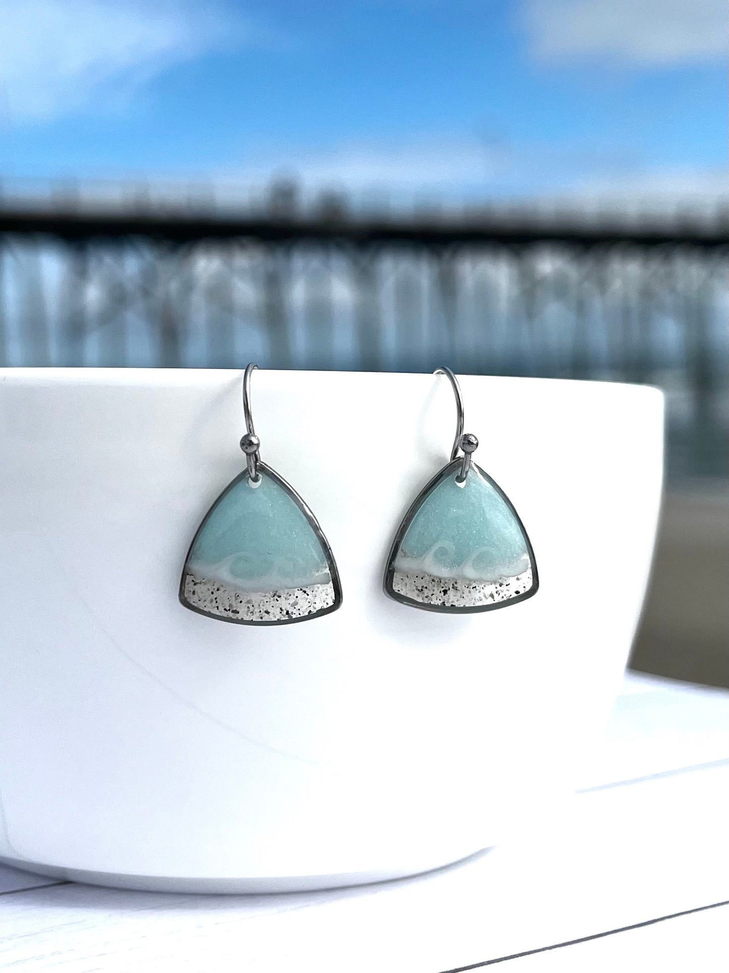Light Blue Triangle Wave Dangle