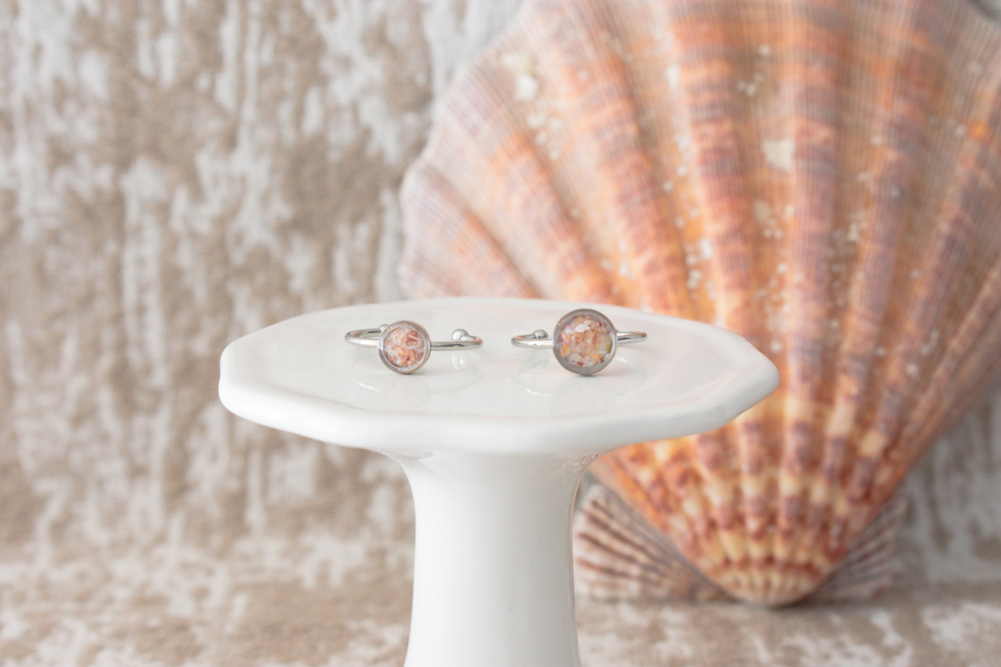 Crushed Shell Ring in Silver