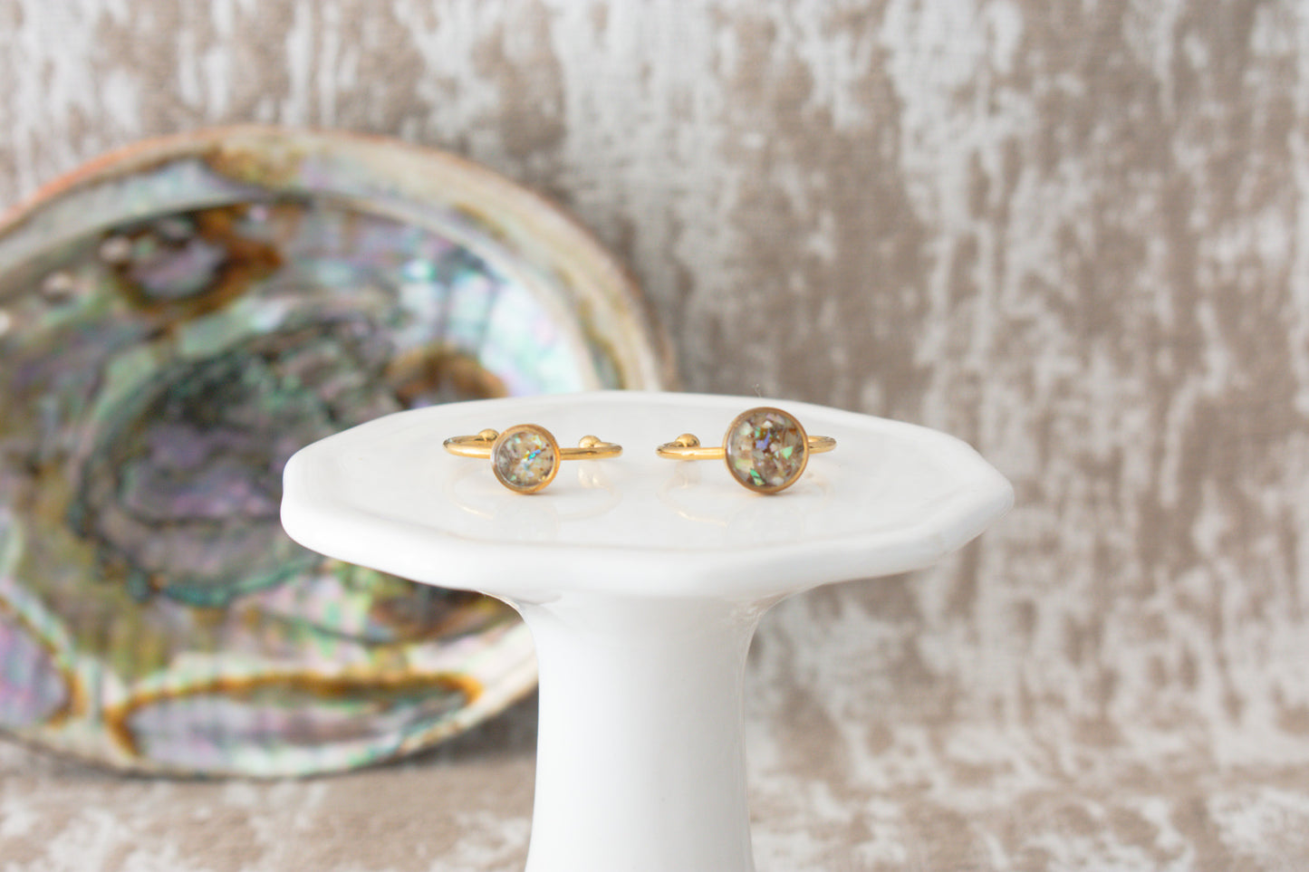 Crushed Shell Ring in Gold