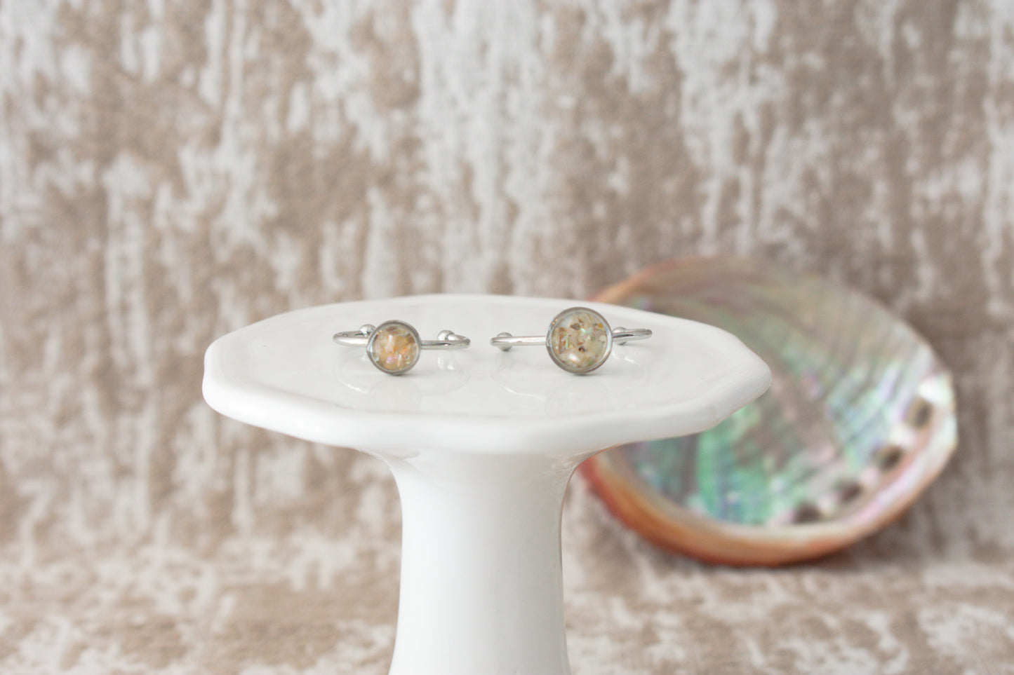 Crushed Shell Ring in Silver