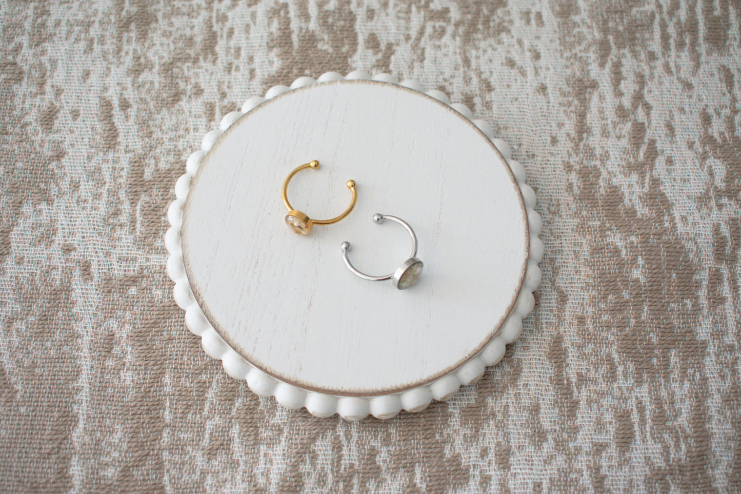 Crushed Shell Ring in Silver