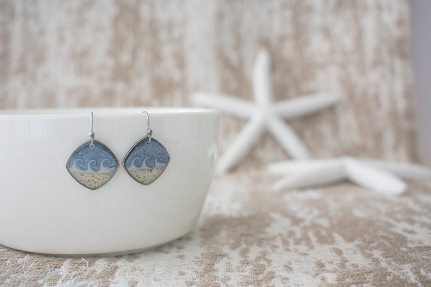 Square Wave Dangle in Silver