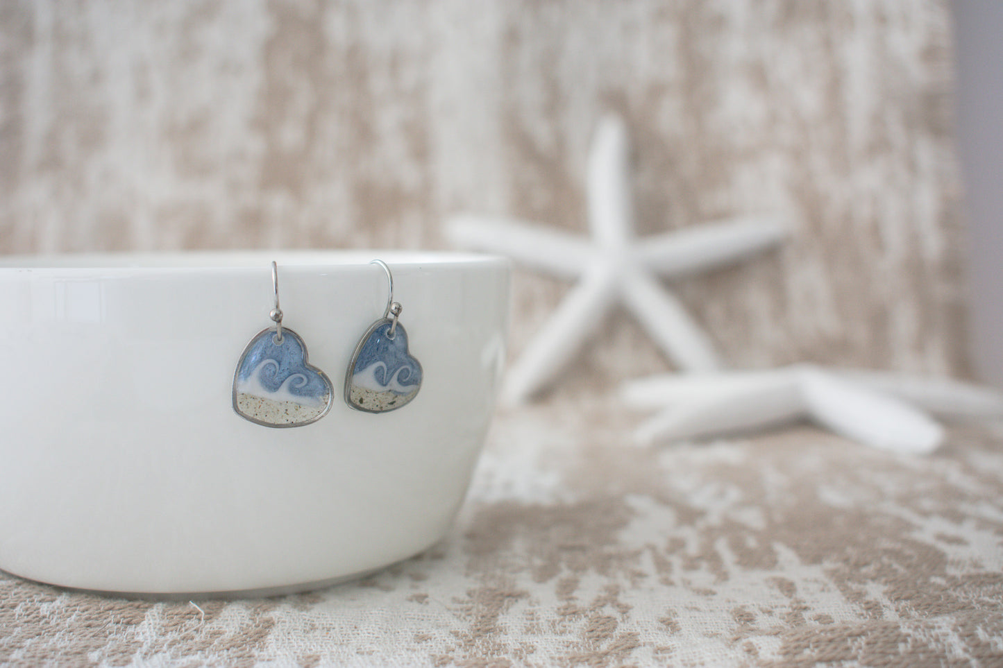 Heart Wave Dangles in Silver