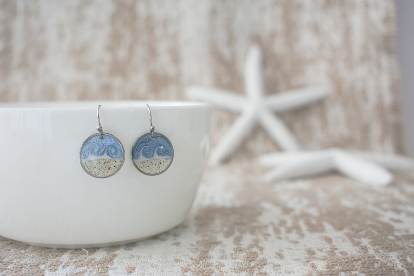 Circle Wave Dangles in Silver