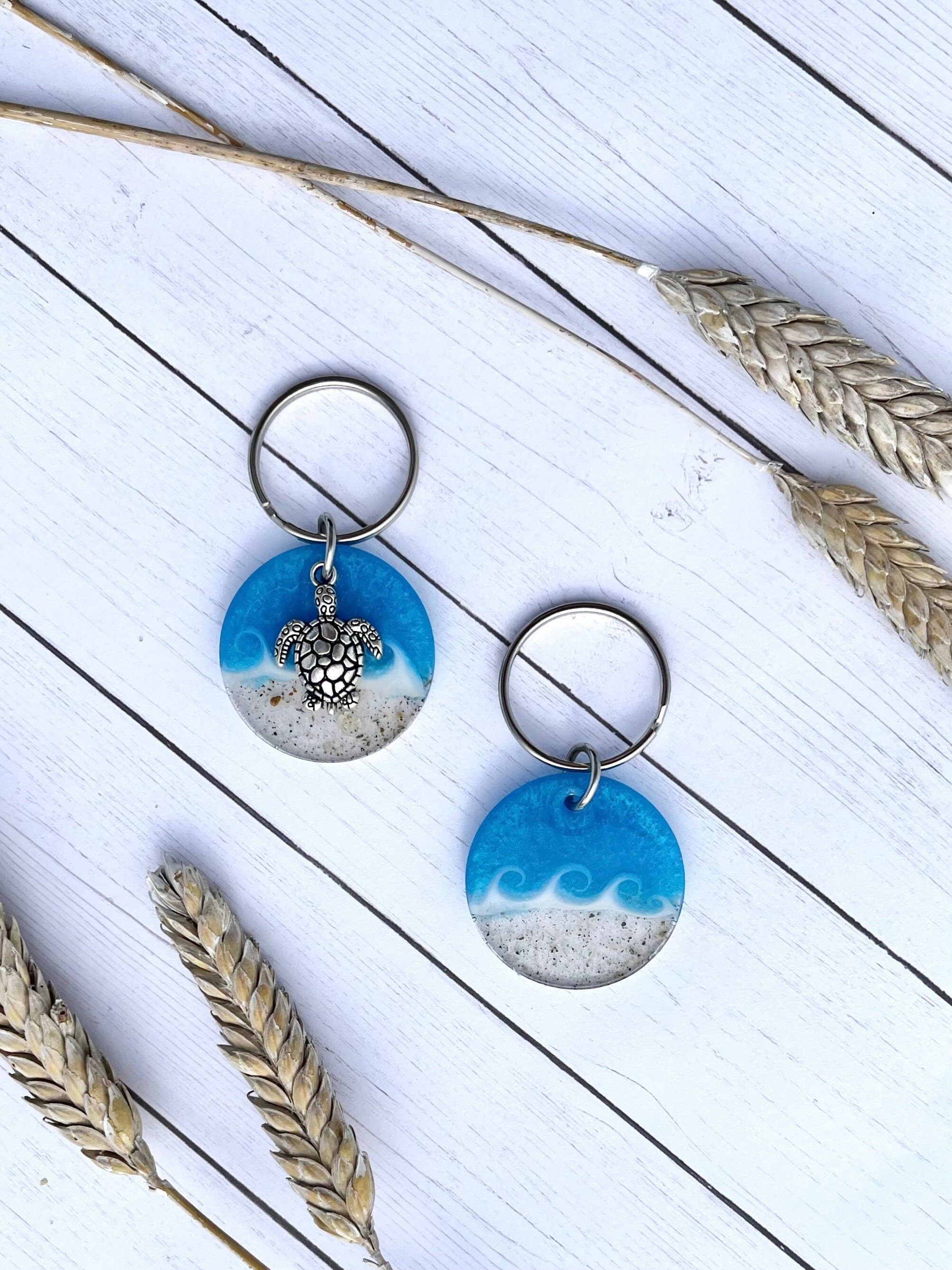 Wave Key Chain Prism Blue Wave Keychain – Sandy Beaches Shop