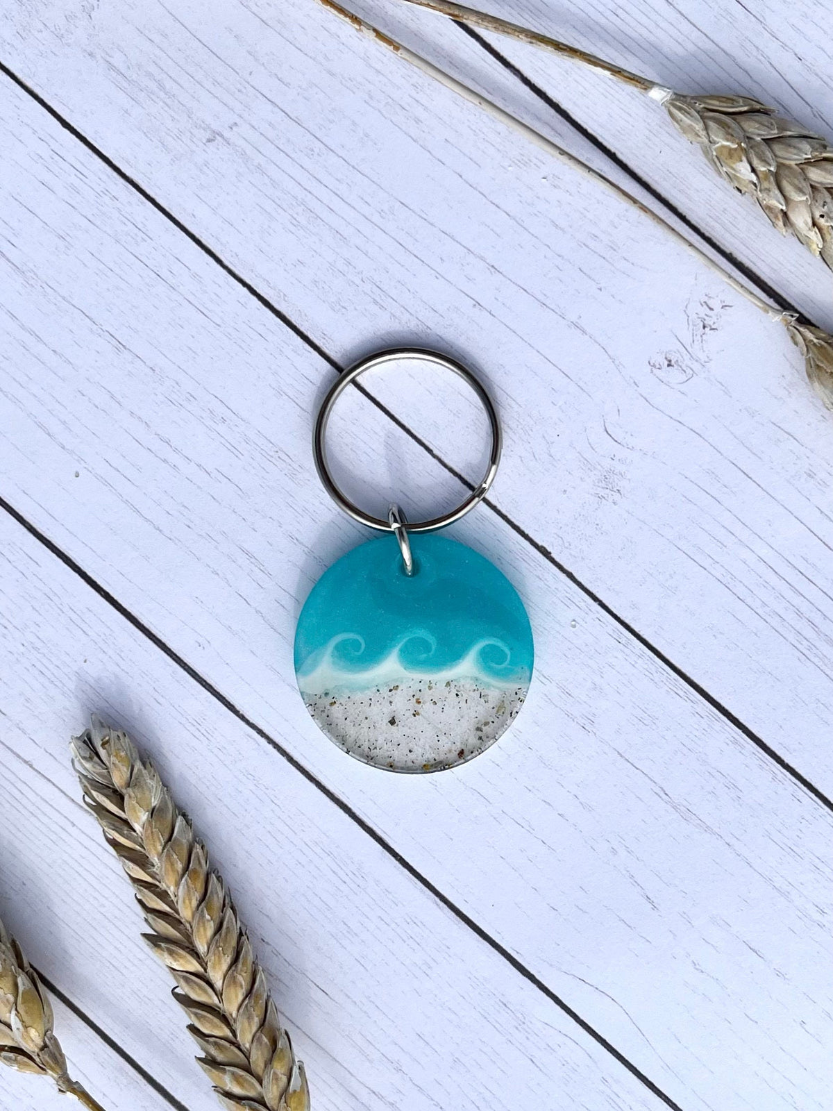 Wave Key Chain Aqua Wave Keychain – Sandy Beaches Shop