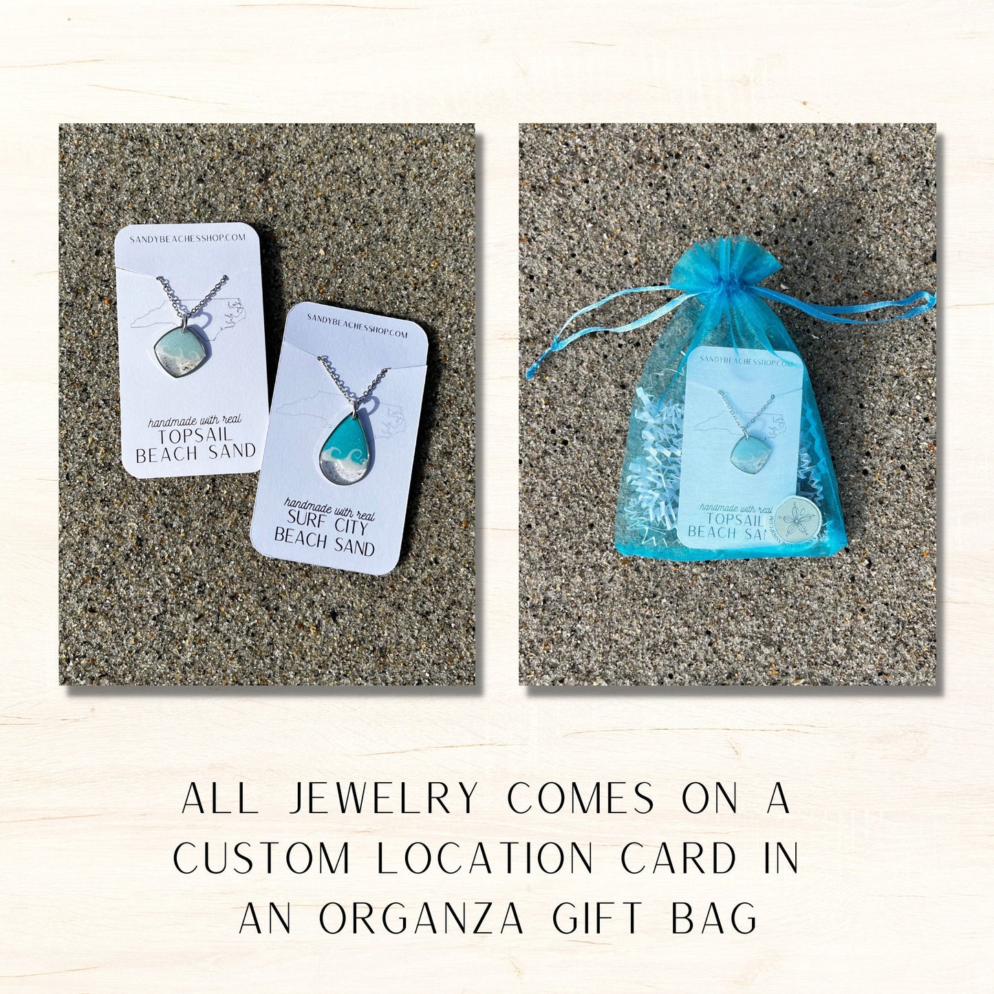 Aqua Hexagon Wave Necklace
